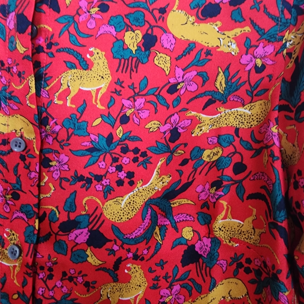 New J. Crew Collection Silk Jungle Leopard Print … - image 2